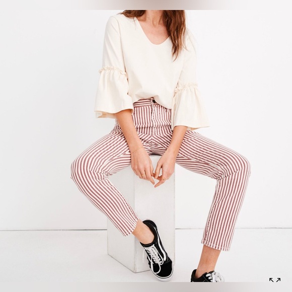 Madewell The High-Rise Slim Boyjean in Luca Stripe - Size 26 - Picture 2 of 16